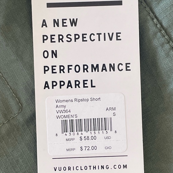 Vuori Green Ripstop Shorts Elastic Waistband - Picture 7 of 8